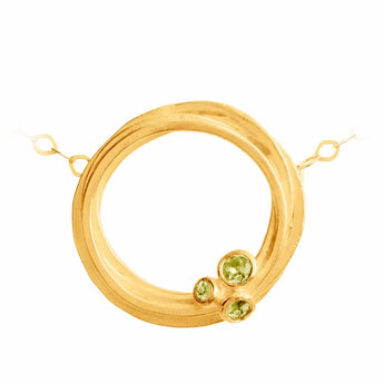 GoldPeridotSwirlNecklace