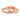 A set of two rose gold eternity rings, one with a pattern of drilled holes and set with brilliant cut diamonds, and a plain ring next to it.