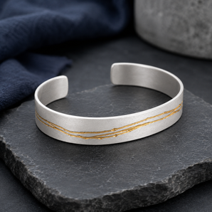 Etched Silver & Gold Cuff